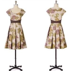 $188 Anthropologie Floreat "Travessia Dress" 6 8 Medium Embroidered Floral EUC
